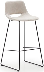 Hoker z podnóżkiem ZAHARA 76 cm - beżowy