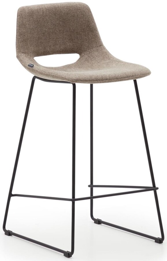 Hoker z podnóżkiem ZAHARA 65 cm - brązowy