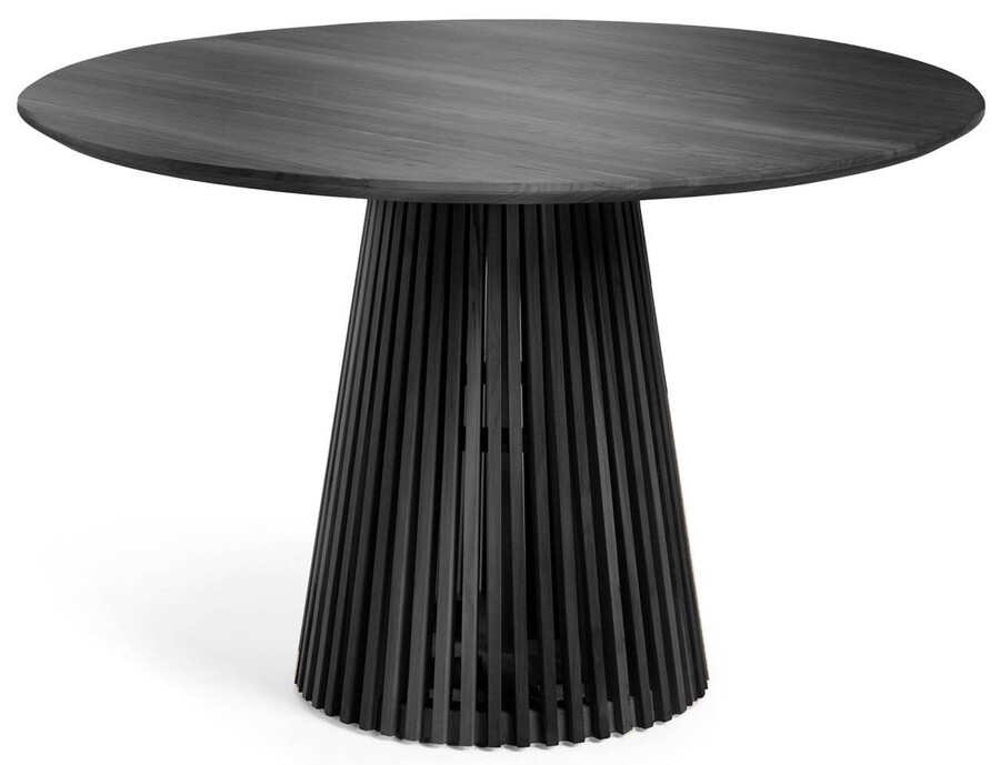 Stół okrągły drewniany JEANETTE 120 cm - czarny