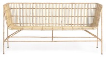 Sofa 2 osobowa rattanowa naturalna 140x64 cm