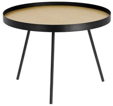 Stolik okrągły NENET 60 cm - naturalny/czarny
