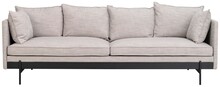 Sofa 3 osobowa szara nogi czarne 218x91 cm