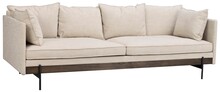 Sofa 3 osobowa beżowa nogi czarne 218x91 cm