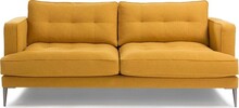 Sofa 2 osobowa żółta nogi szare 183x87 cm