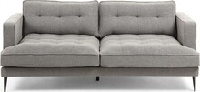 Sofa 2 osobowa szara nogi czarne 183x87 cm