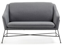 Sofa 2 osobowa grafitowa nogi metalowe czarne 128x73 cm