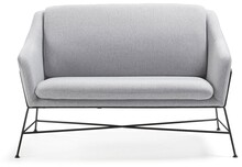 Sofa 2 osobowa szara nogi metalowe czarne 128x73 cm