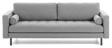 Sofa 3 osobowa szara na czarnych nogach 222x98 cm