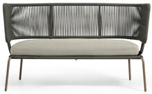 Sofa ogrodowa 2 osobowa zielona 135x65 cm