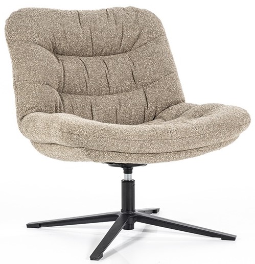 Fotel obrotowy tapicerowany 72x81 cm beżowy