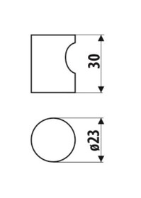 Uchwyty Gałka GD12-R31-D80 - czarny, drewno / fi 23 mm - Gamet