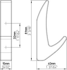 Wieszaki Wieszak 2433 - czarny mat / wys. 81 mm - Siro