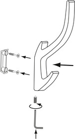 Wieszaki Wieszak 2432 - czarny mat / wys. 150 mm - Siro