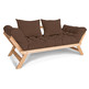 Sofa rozkładana ALLEGRO - naturalny/brąz