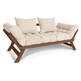 Sofa rozkładana ALLEGRO - orzech/krem