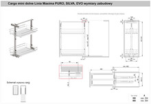 Kosze Cargo Cargo Mini Dolne MAXIMA PURO 40 cm + prowadnica Rejs - czarny/dąb - Rejs