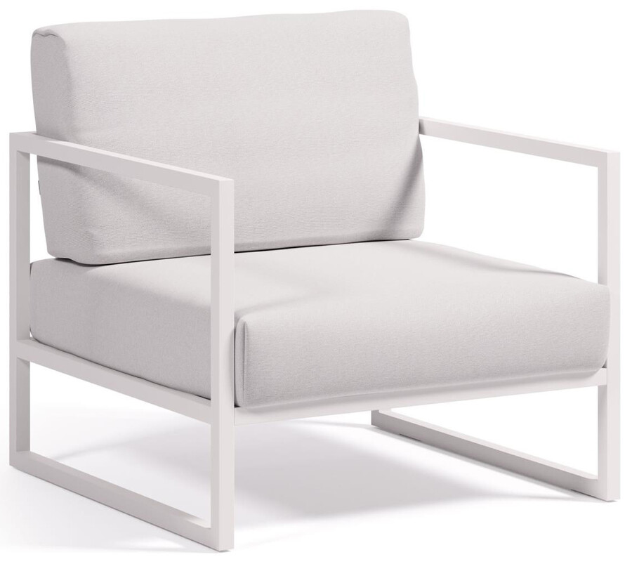 Fotel ogrodowy 78x85 cm biały - rama aluminium