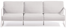 Sofa ogrodowa 3-os. 225 cm biała - rama aluminium