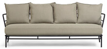 Sofa 3 osobowa metalowa beżowa 197x75 cm