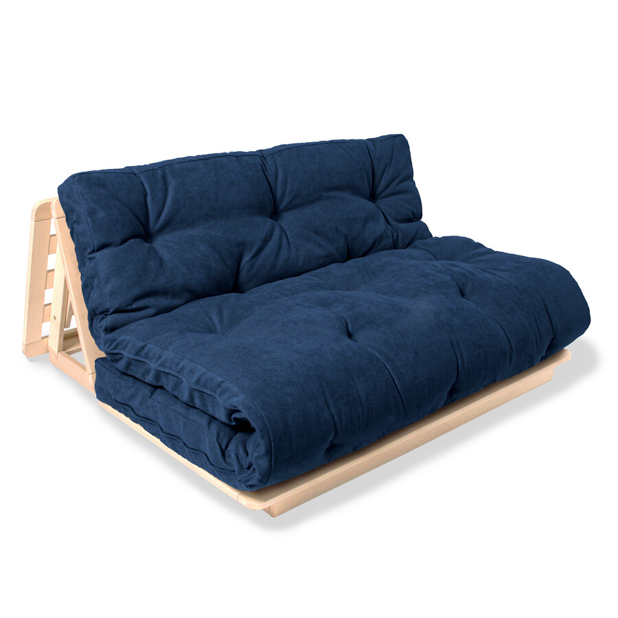 Sofa rozkładana futon LAYTI 140 - niebieski