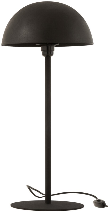 Lampa stołowa metalowa czarna klosz czarny Ø27x59 cm