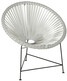 Fotel ogrodowy rattanowy 80x70 cm biały - nogi czarne