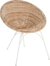 Fotel z rattanowym siedziskiem 71x87cm naturalno-biały