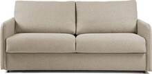 Sofa rozkładana 202x95 cm beżowa z pianką poliuretanową