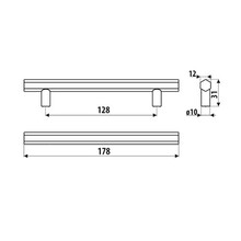 Uchwyty Reling RE33 - czarny mat / rozstaw 128 mm - Gamet