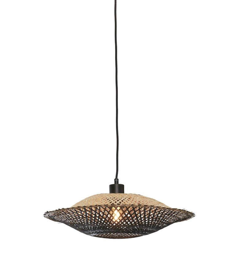 Lampa bambusowa wisząca KALIMANTAN H12 S - czarny/naturalny