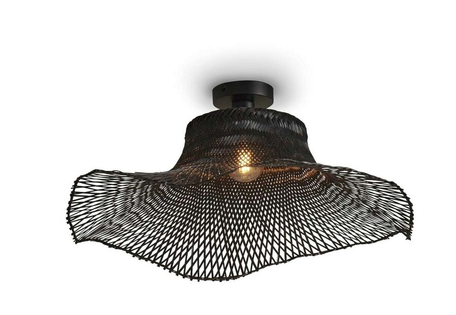 Lampa sufitowa bambusowa IBIZA L 65x20 - czarny