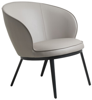 Fotel z podłokietnikami z ekoskóry 73 x 79 cm taupe nogi czarne