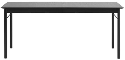 Stół rozkładany czarny fornirowany blat metalowe nogi 180x95 cm