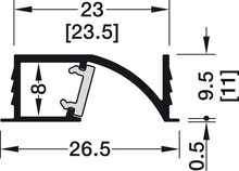 Oświetlenie LED Profil wpuszczany LOOX5 1107 do taśm LED 5 mm - aluminium/biały / gł. 23.5 mm / dł. 300 cm - Häfele