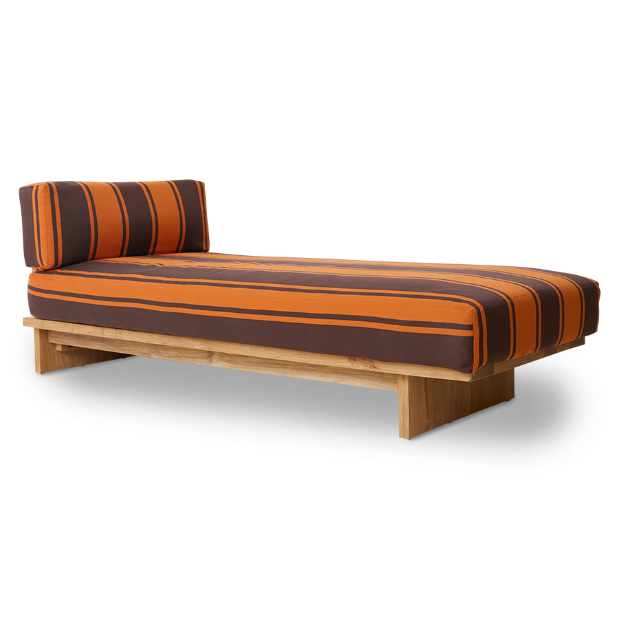 Leżanka OUTDOOR Retro - brązowy/teak