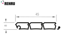 Żaluzje Profil żaluzji E23 - czarny / wys. 8 mm / dł. 250 cm  - Rehau