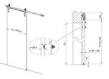 Prowadnice do drzwi Zestaw DESIGN LINE Rea RE20 do 1 drzwi / dł. 200 cm / 100 kg / PROMOCJA - Valcomp