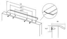 Uchwyty Uchwyt listwowy VANN 0375 - czarny mat anodowany / rozstaw 1120 mm - Viefe