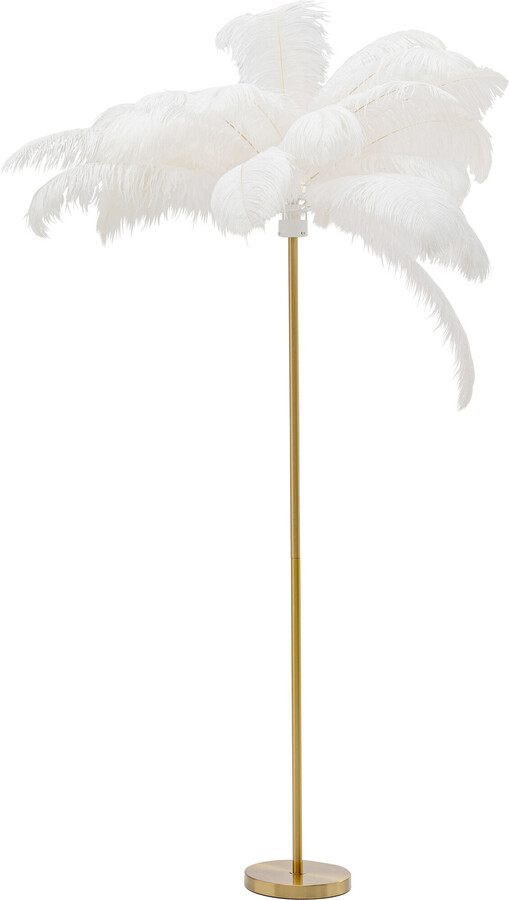 Lampa podłogowa FEATHER PALM - biały/złoty