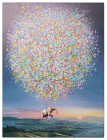 Obraz FLYING ELEPHANT AT NIGHT 120x160