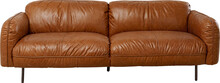 Sofa 3-osobowa skórzana CALGARY - brązowy/czarny