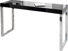 Biurko DESK 120x40 - czarny połysk/srebrny