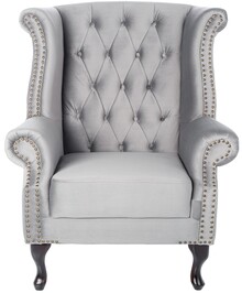 Fotel pikowany CHESTERFIELD - szary