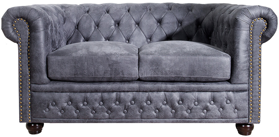 Sofa 2-osobowa pikowana CHESTERFIELD II - szary taupe