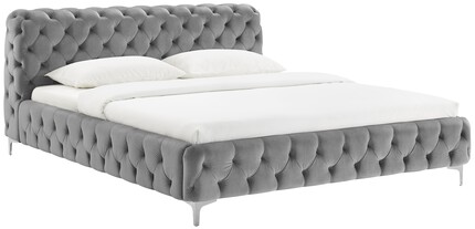 Łóżko dwuosobowe szare 196x239x100 cm - eleganckie meble dla sypialni