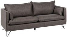 Sofa 3-osobowa ROCCO - ciemnoszary/czarny