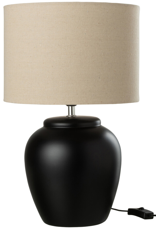 Lampa stołowa MELI - czarny/beżowy