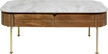 Stolik z szufladami GRACE 110x60 - biały marmur/drewno mango