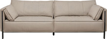 Sofa 3-osobowa skórzana VICTOR - szary/czarny