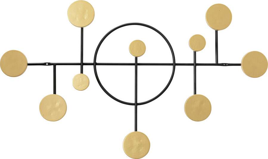 Wieszak ścienny ART CIRCLES - złoty/czarny
